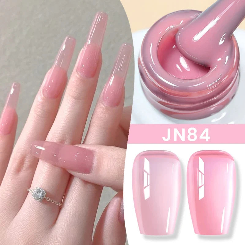 BORN PRETTY Milky White Jelly Nude Gel Nail Polish 10ml White Translucent Soak Off Gel Vernis Semi Permanent Need UV Light Cure Blushimmer