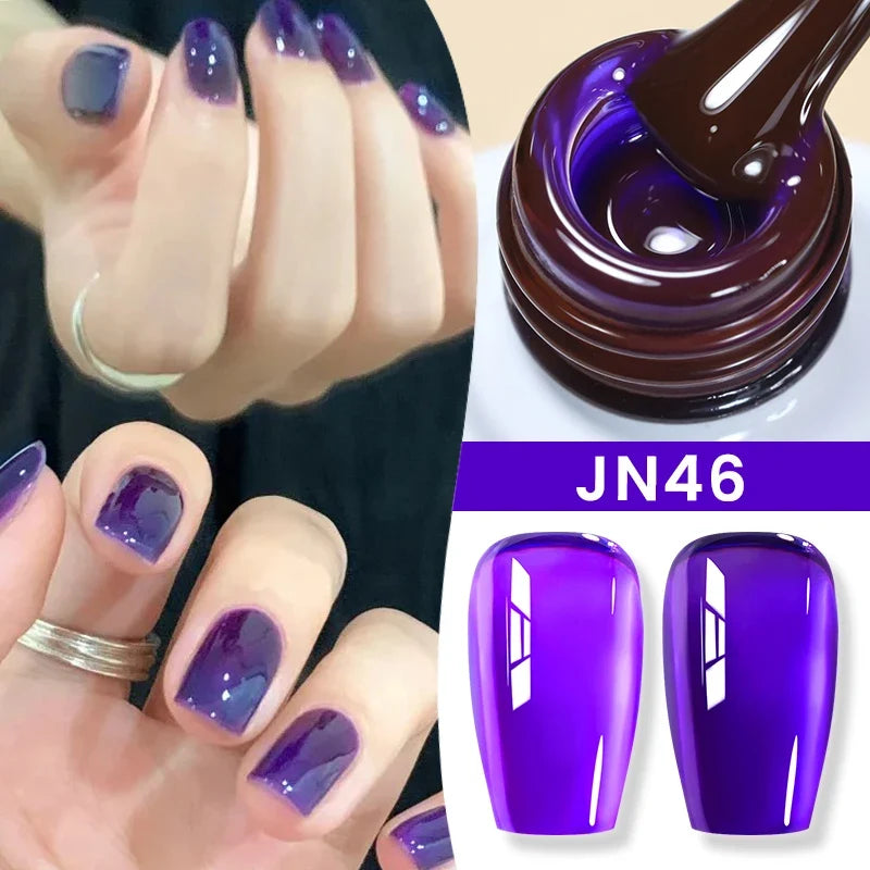 BORN PRETTY 83 Colors 10ml Jelly Nude Gel Nail Polish Autumn Amber Semi Transparent Manicure Soak off UV LED Nails Gel Varnish Blushimmer