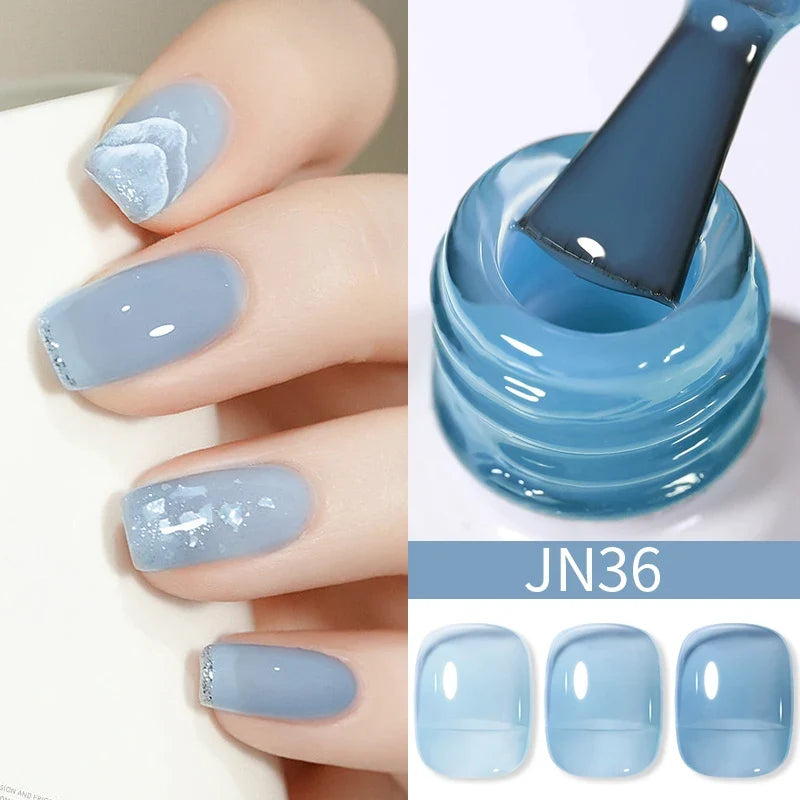 BORN PRETTY 10ml Blood Red Jelly Gel Nail Polish Halloween Nails Art Gel Polish Sheer Translucent Nail Gel for Winter Manicure Blushimmer