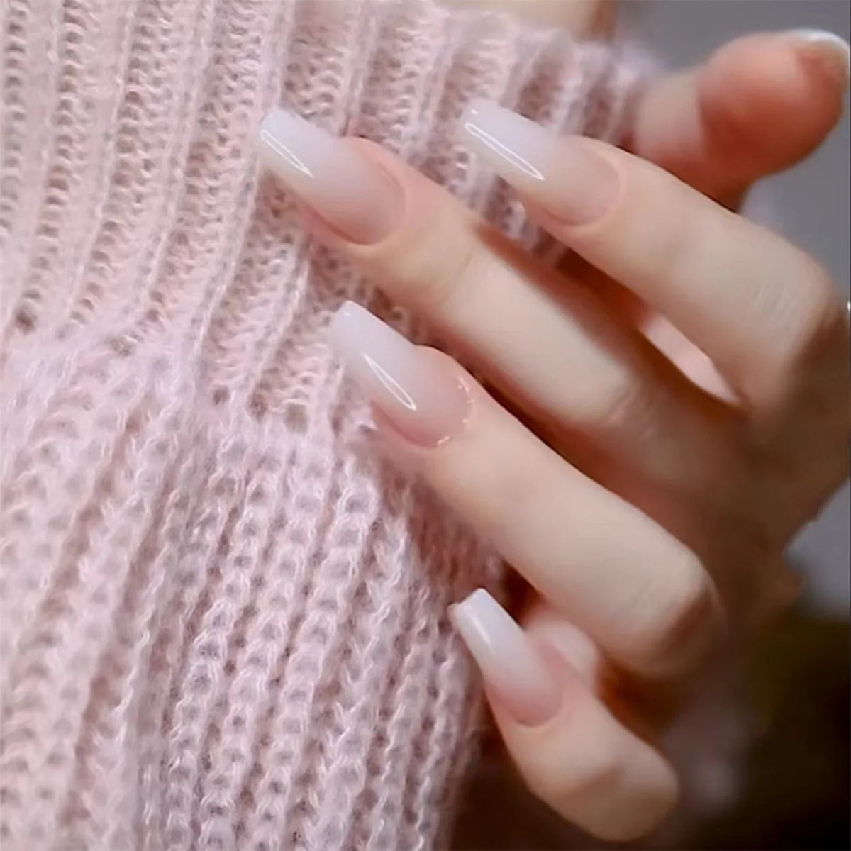 24pcs Chromic Heart Peach Bowknot 3D False Nails Gradient Pink Color Changing Press On Nails Sweet Pink for Women Girls Blushimmer