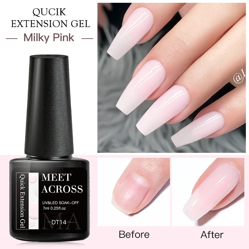 Milky White Nail Extension Gel Clear Nude Building UV Gel For Nails Finger Extensions Form Tips French Nails Manicure Nail Art Blushimmer