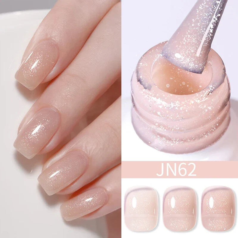 BORN PRETTY 10ml Blood Red Jelly Gel Nail Polish Halloween Nails Art Gel Polish Sheer Translucent Nail Gel for Winter Manicure Blushimmer