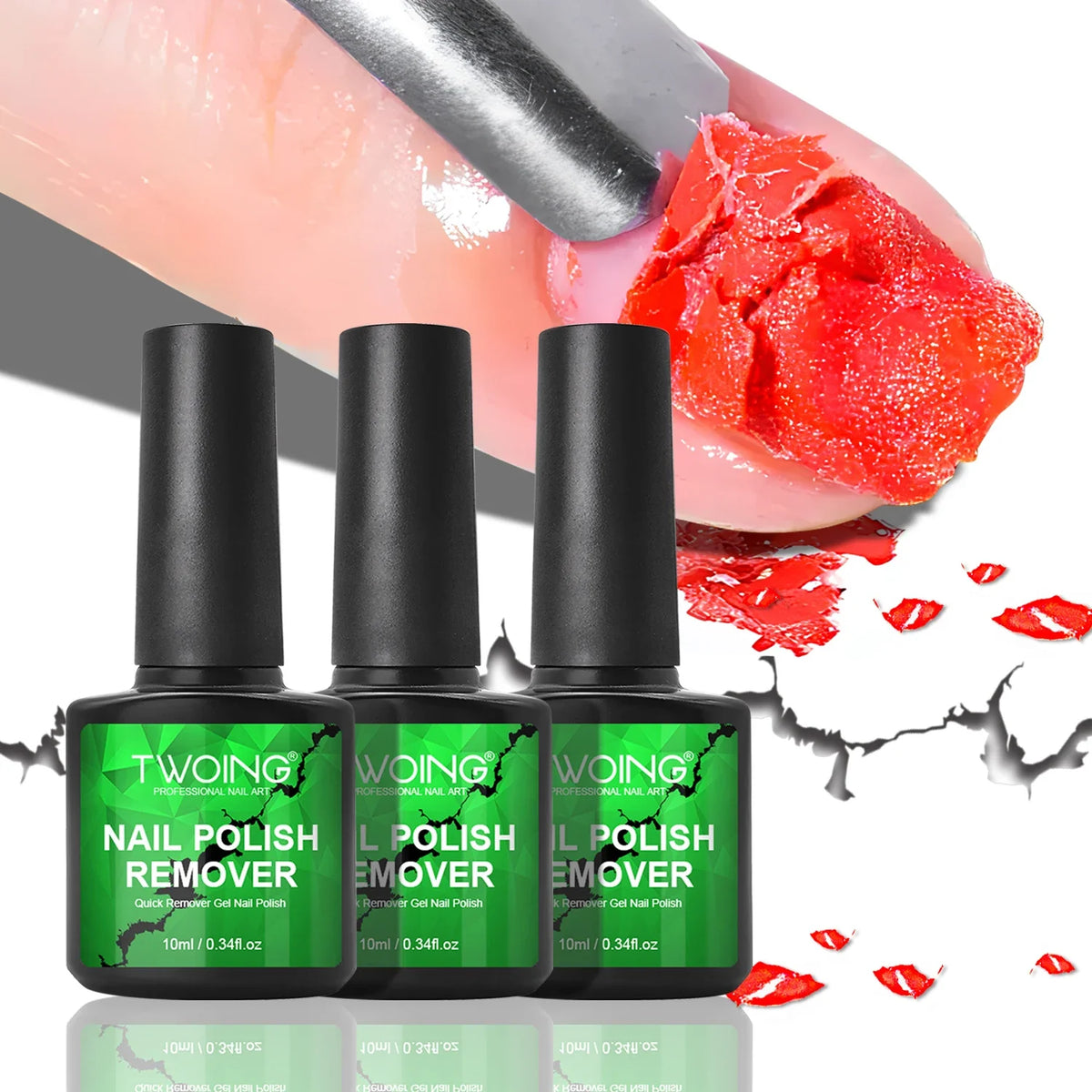 3pcs Set Gel Nail Polish Remover,Quickly & Easily Removes Uv Gel Polishes Within 2-3 Minutes,No Need To Soak Or Wrap Nails Blushimmer