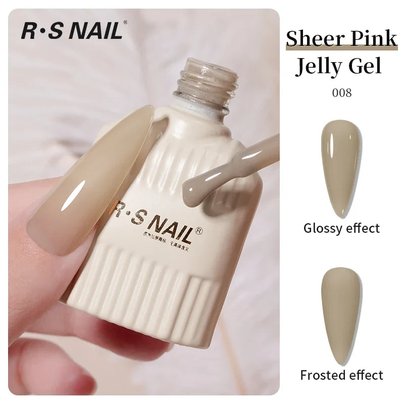 RS NAIL Jelly Transparent Gel Nail Polish 10g Summer Nude Pink Gel Polish Semi Permanent Soak Off UV LED Varnish Jade Nail Gel Blushimmer