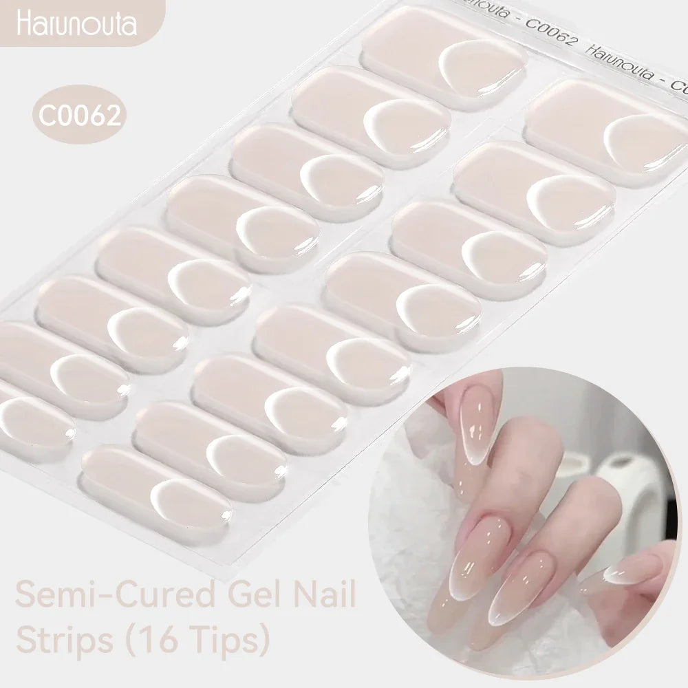 Gradient Auroras Semi Cured Gel Nail Strips Sparkly Shinning DIY Gel Polish Stickers for Nails Works with UV/LED Nail Lamps Blushimmer
