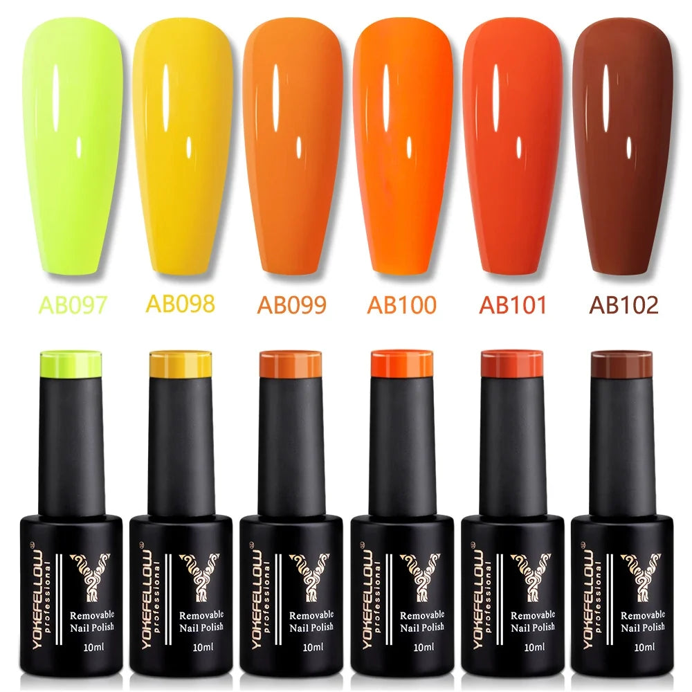 YOKEFELLOW 2022 New Color 10ML Nail Gel Polish Semi Permanent Gel Varnish Base Top Coat 122 Soak Off Colors Organic Nail Varnish Blushimmer