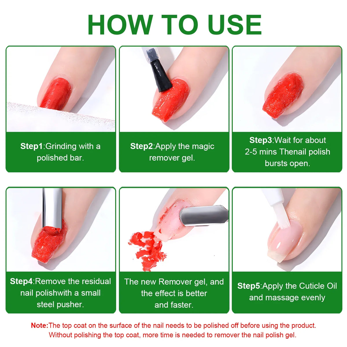 3pcs Set Gel Nail Polish Remover,Quickly & Easily Removes Uv Gel Polishes Within 2-3 Minutes,No Need To Soak Or Wrap Nails Blushimmer