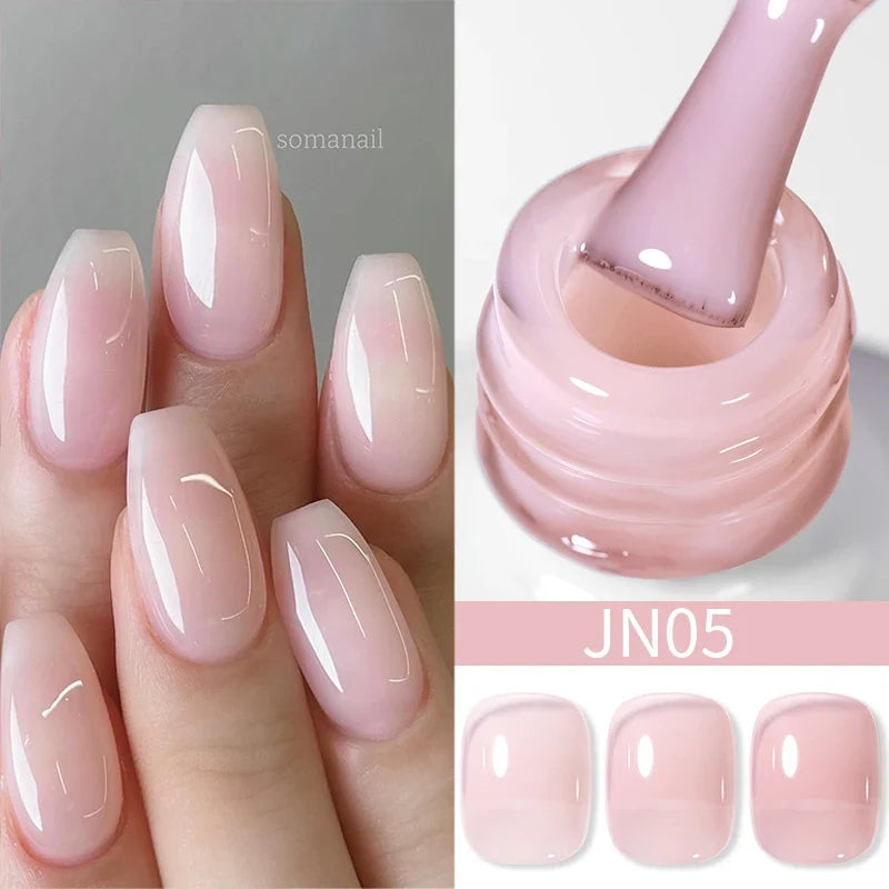 BORN PRETTY 10ml Blood Red Jelly Gel Nail Polish Halloween Nails Art Gel Polish Sheer Translucent Nail Gel for Winter Manicure Blushimmer