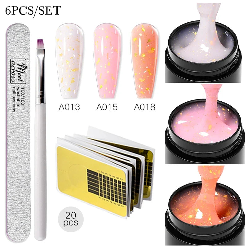 Baby Boomer Extension Nail Gel Set UV Builder Ombre Nails Camouflage Quick Extension Gel Extended Nails Art Gel Kits Manicure Blushimmer
