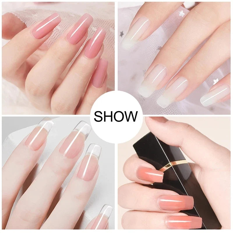 Nail Extension Gel Set UV Varnish Nail Art Manicure Kit Full Manicure Set Slip Solution Nail Art Quick Extension Gel Tool Set Blushimmer