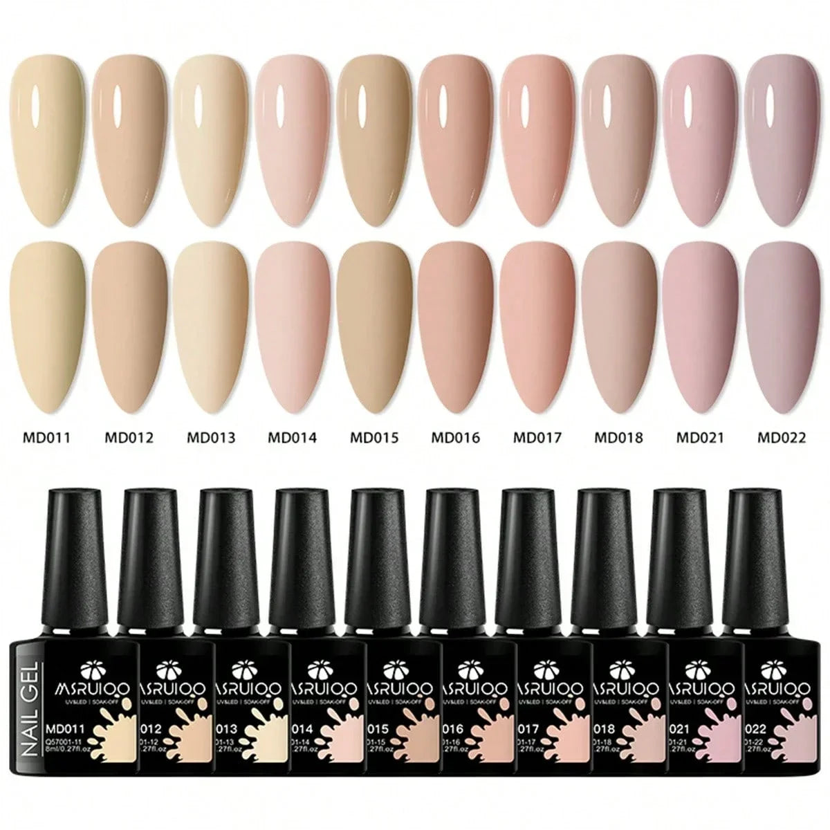 10pc Nail Gel Polish Set HEMA FREE All-Season Nails DIY Nail Art UV/LED Painting Vernis Manicure Kit Long Lasting Hybrid Gel Blushimmer