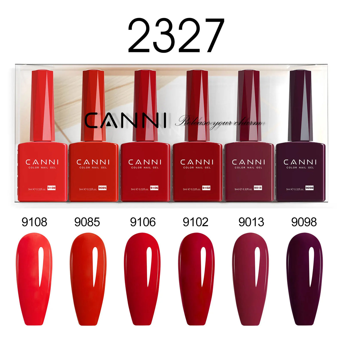 6pcs*9ml CANNI HEMA FREE Nail Gel Polish Set Gorgeous Color Semi Permanent Pigmented Painting Gel Soak off UV LED Gel Nails Kit Blushimmer