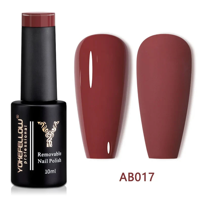 YOKEFELLOW 10ml Jelly Nude Gel Nail Polish High Quality Translucent Pink Nail Gel Varnish Soak Off UV Gel Polish Long Lasting Blushimmer