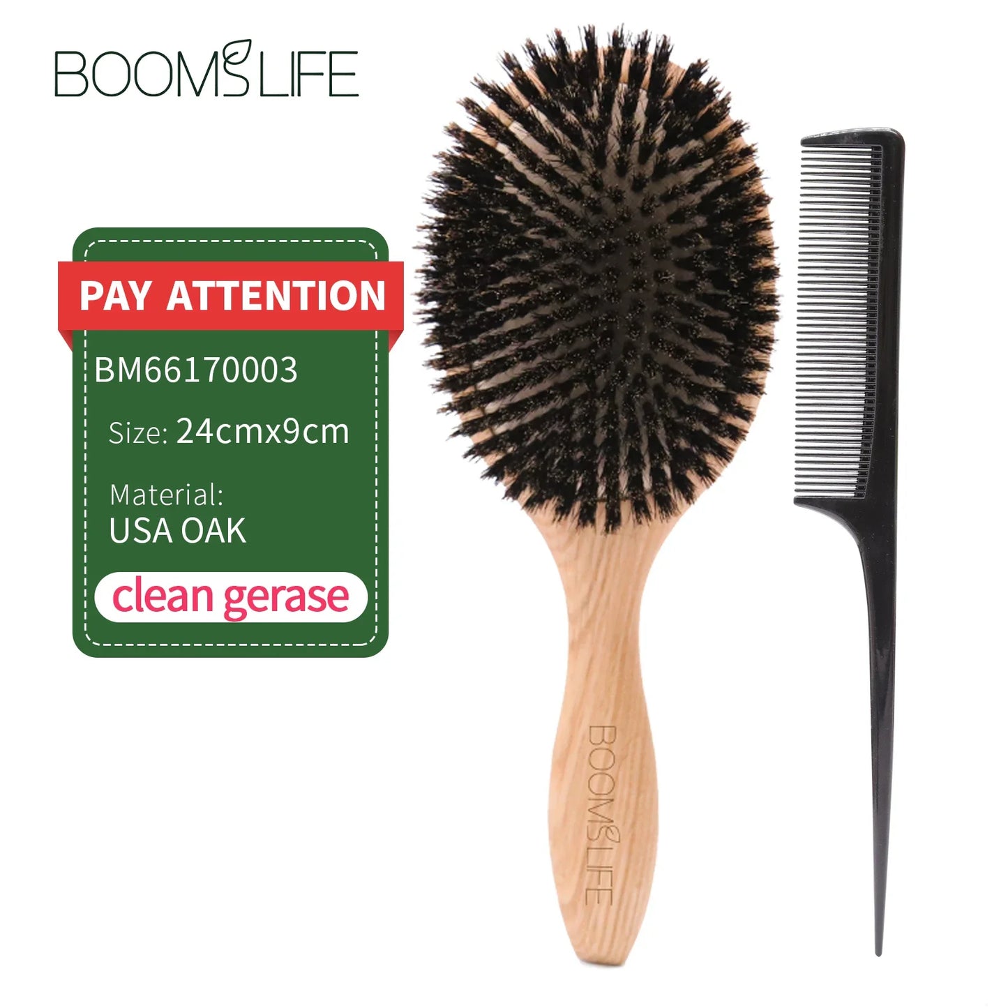 BOOMSLIFE Boar Bristle Hair Brush Women Combs for Hair Wood HairBrush Detangle Straightener Brush Hair Comb Barber Accessories Silcy Skin