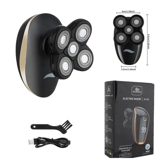 HIEAN Men 6D Floating Men Electric Shaver Wet Dry Beard Hair Trimmer Electric Razor Rechargeable Bald Head Shaving Machine Noventix