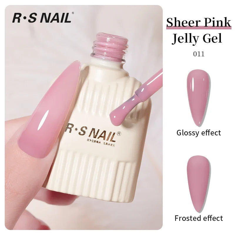 RS NAIL Jelly Transparent Gel Nail Polish 10g Summer Nude Pink Gel Polish Semi Permanent Soak Off UV LED Varnish Jade Nail Gel Blushimmer