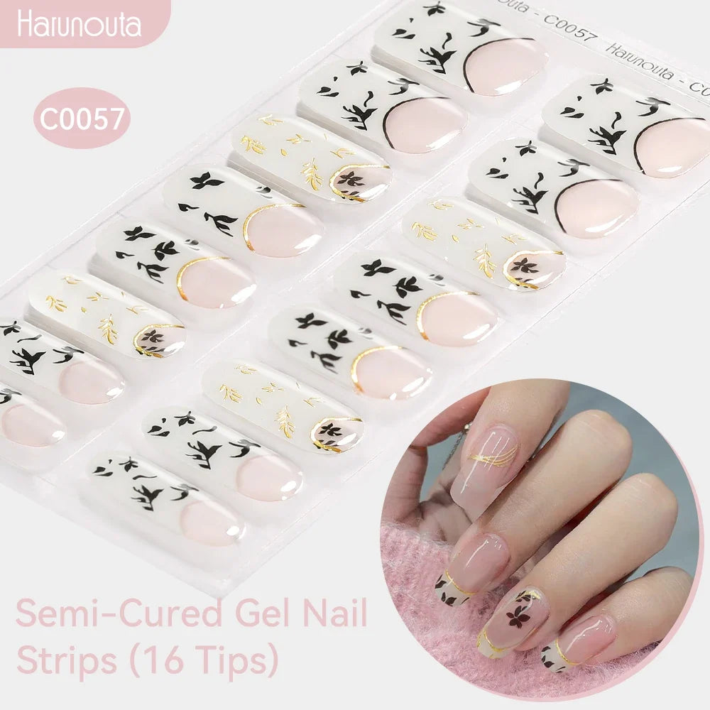Gradient Auroras Semi Cured Gel Nail Strips Sparkly Shinning DIY Gel Polish Stickers for Nails Works with UV/LED Nail Lamps Blushimmer