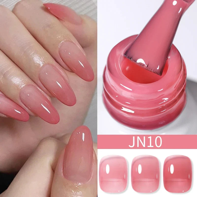 BORN PRETTY 10ml Blood Red Jelly Gel Nail Polish Halloween Nails Art Gel Polish Sheer Translucent Nail Gel for Winter Manicure Blushimmer