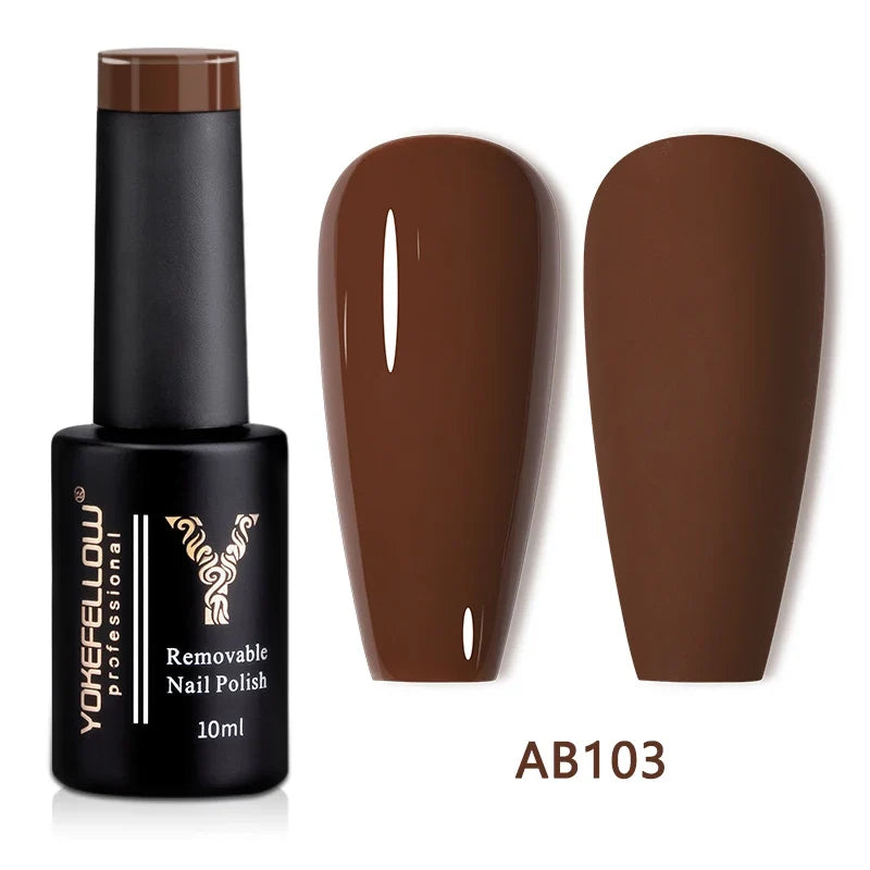 YOKEFELLOW 10ml Jelly Nude Gel Nail Polish High Quality Translucent Pink Nail Gel Varnish Soak Off UV Gel Polish Long Lasting Blushimmer