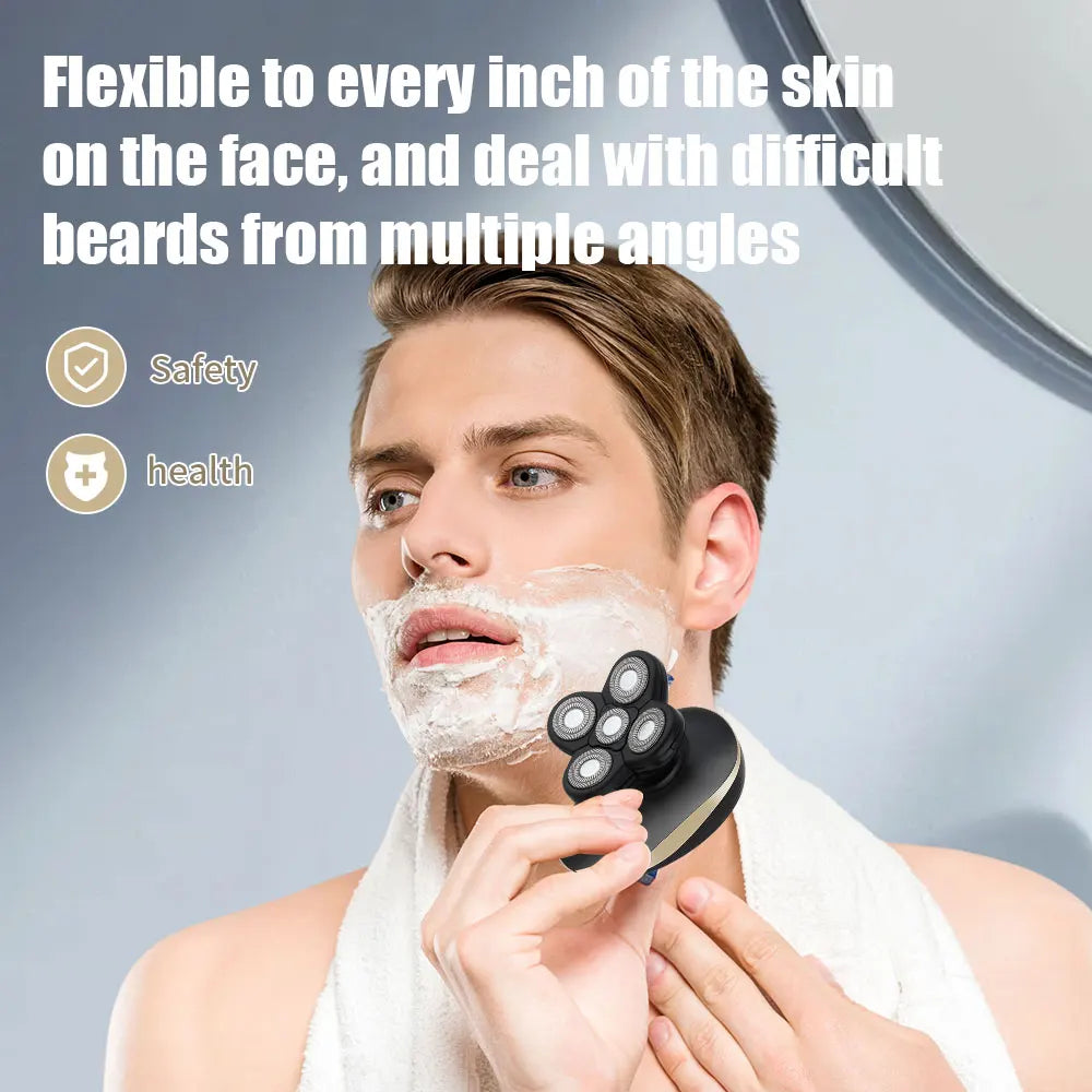 hiena Men Kit Wet Dry Electric Shaver Beard Hair Trimmer Electric Razor Rechargeable Bald Head Shaving Machine LCD Display Noventix