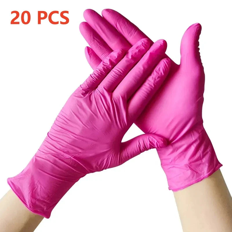 Fuchsia Nitrile Disposable Gloves 20/100PCS 3-mil Powder & Latex Free Household Cleaning Gloves for Cooking Kitchen Esthetician WTN Essentials
