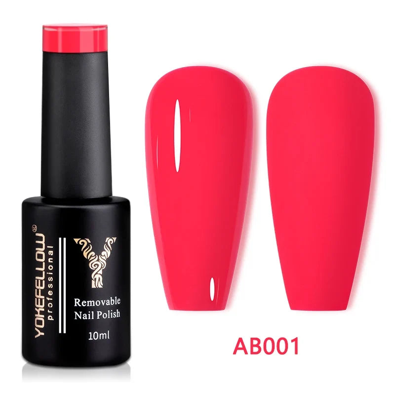 YOKEFELLOW 10ml Jelly Nude Gel Nail Polish High Quality Translucent Pink Nail Gel Varnish Soak Off UV Gel Polish Long Lasting Blushimmer