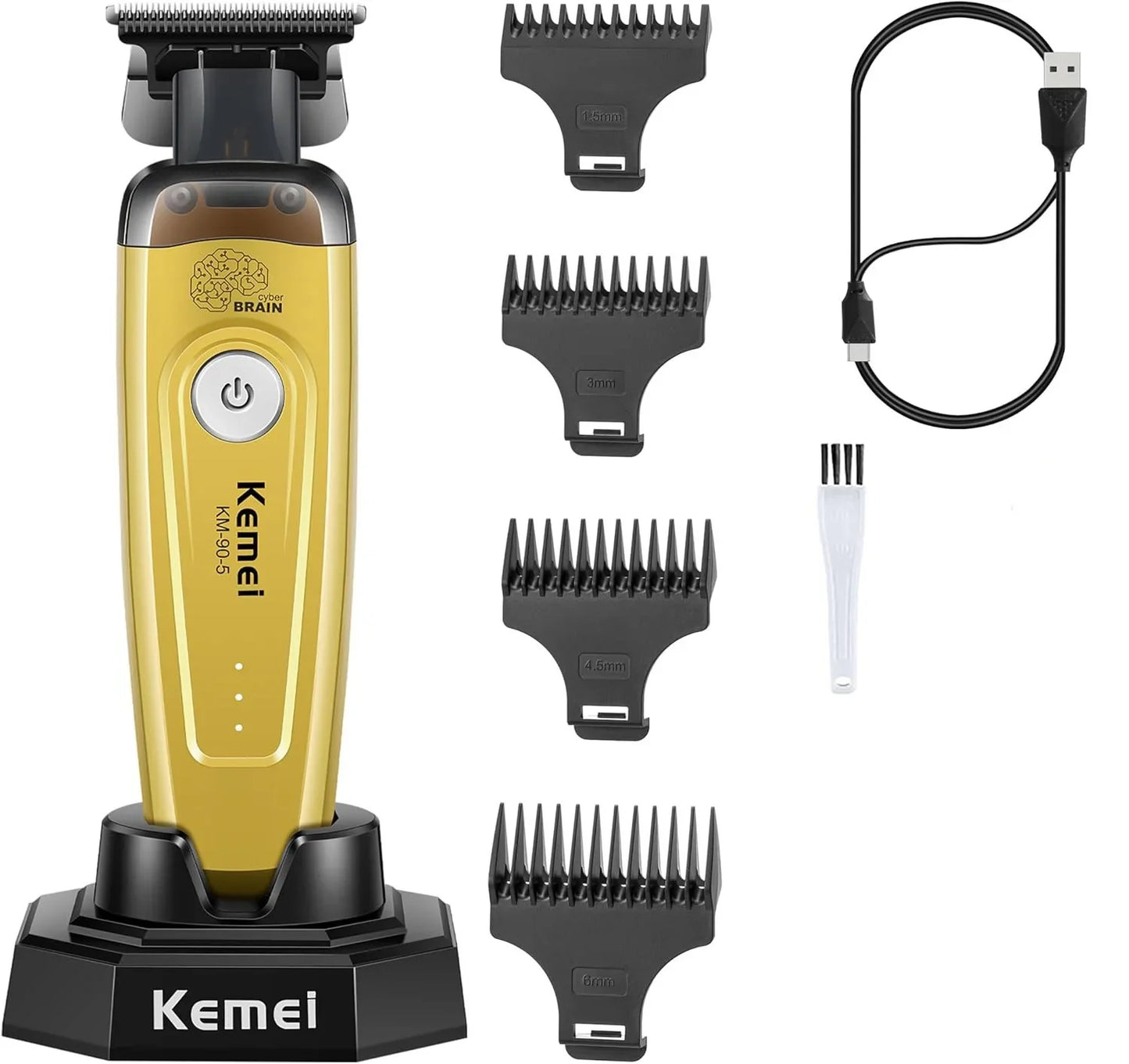 Kemei 90-5 Electric Hair Beard Trimmer 7500 RPM Zero Gap Clipper for Men DLC Blade Cordless Barber Finish Hair Cutting Machine Noventix