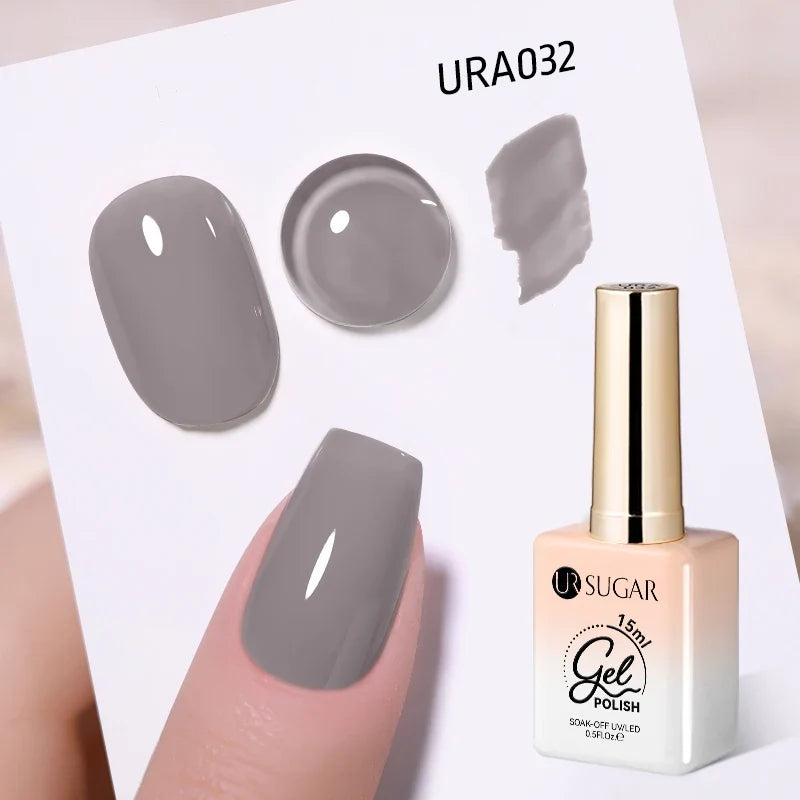 UR SUGAR 15ml Jelly Milky White Translucent Color Gel Polish Semi Permanent UV Gel Nail Art Soak Off Gel Varnish Latest Fashion Blushimmer