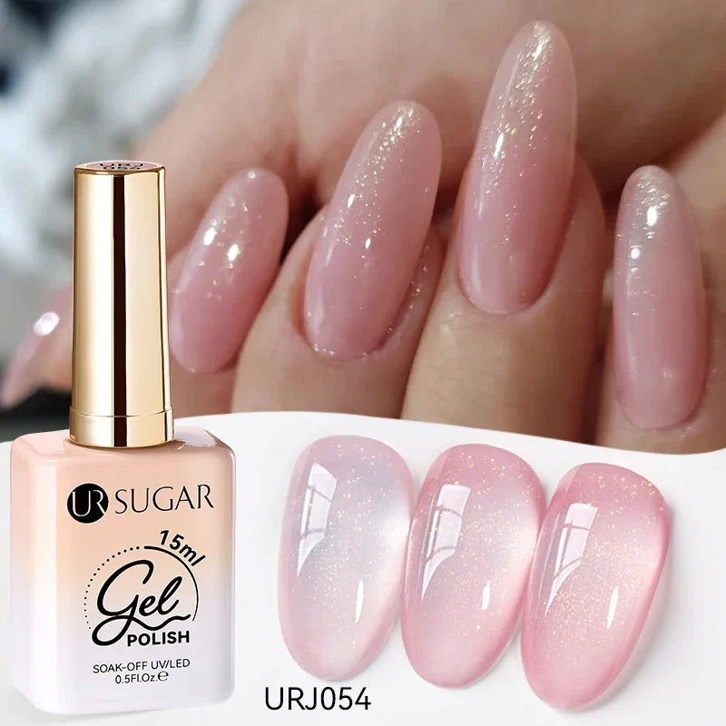 UR SUGAR 15ml Jelly Milky White Translucent Color Gel Polish Semi Permanent UV Gel Nail Art Soak Off Gel Varnish Latest Fashion Blushimmer