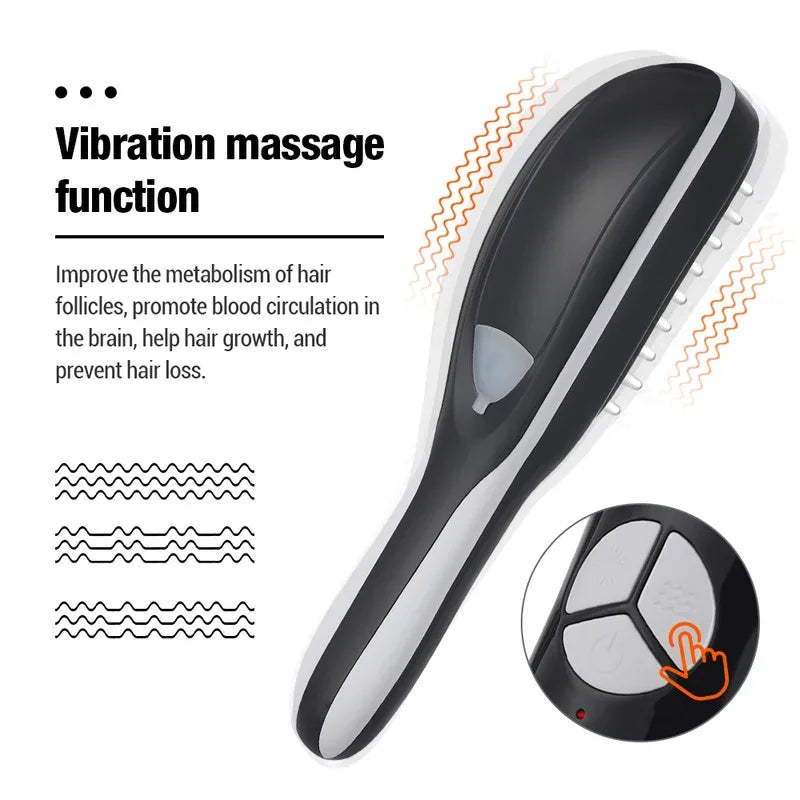 Sonic Vibration Scalp Massager Red Light Therapy Head Massage Comb Anti Hair Loss Anion Spray Hair Growth Brush Stress Relief