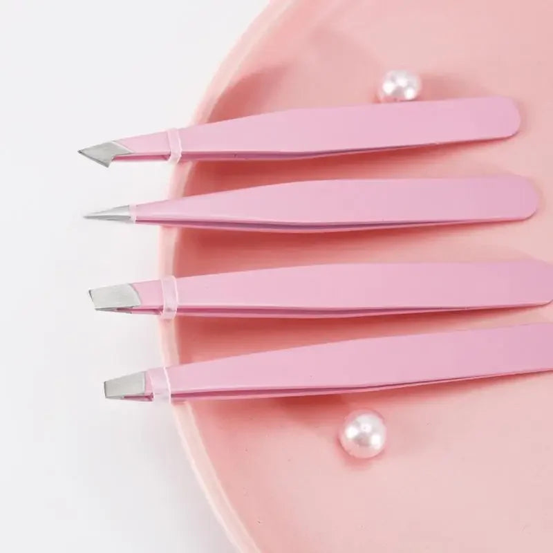 4pcs Set Professional Tweezers Set Perfect For Eyebrow Hair Removal Splinter Very Effortless and Relaxed to Remove WTN Essentials