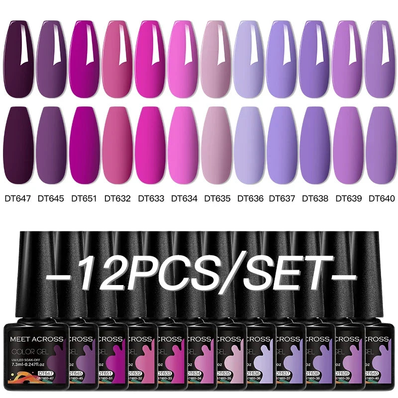 12pc All-season Nail Gel Polish Set Multicolor TPO HEMA Free Long-Lasting UV LED Nail Supplies for Women Daily & Party Wearing Blushimmer