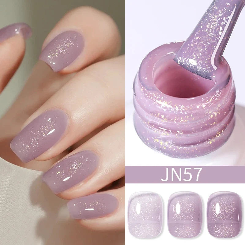BORN PRETTY 10ml Blood Red Jelly Gel Nail Polish Halloween Nails Art Gel Polish Sheer Translucent Nail Gel for Winter Manicure Blushimmer