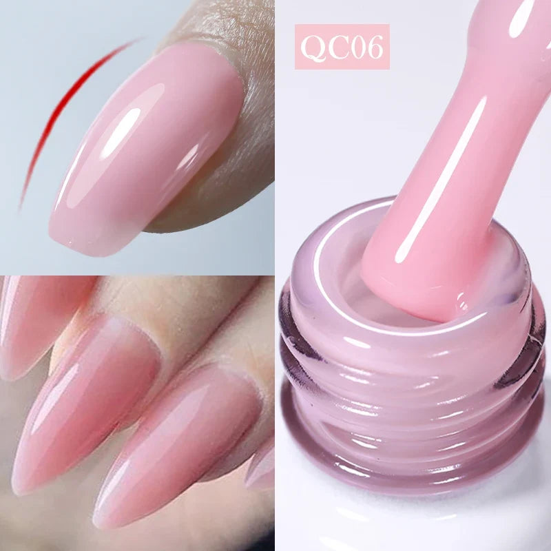 BORN PRETTY Milky White Jelly Nude Gel Nail Polish 10ml White Translucent Soak Off Gel Vernis Semi Permanent Need UV Light Cure Blushimmer