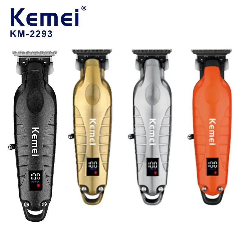 Kemei 2293 Men Zero Gapped Cordless Hair Clipper Professional Hair Beard Trimmer Barber Rechargeable Finish Hair Cutting Machine Noventix