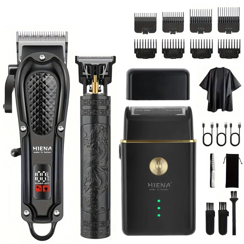 hiena 212 Professional Hair Cutter Mans Hair Clipper Set Metal Electric Cordless Hair Trimmer for Barber LCD Display Hair cutt Noventix