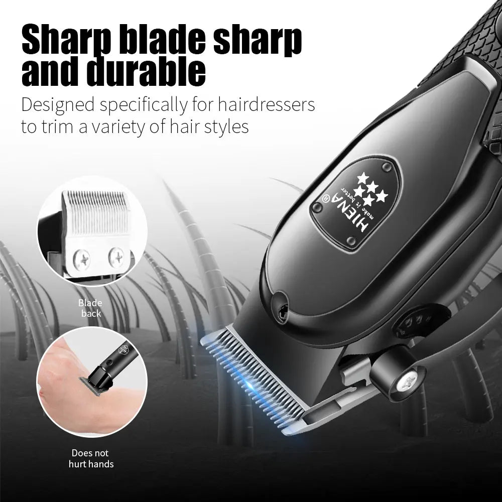 hiena Hair Clipper Kit for Men Electric Shaver Hair Trimmer Professional Cutting Machine Hair Trimmer with LCD Digital Display Noventix