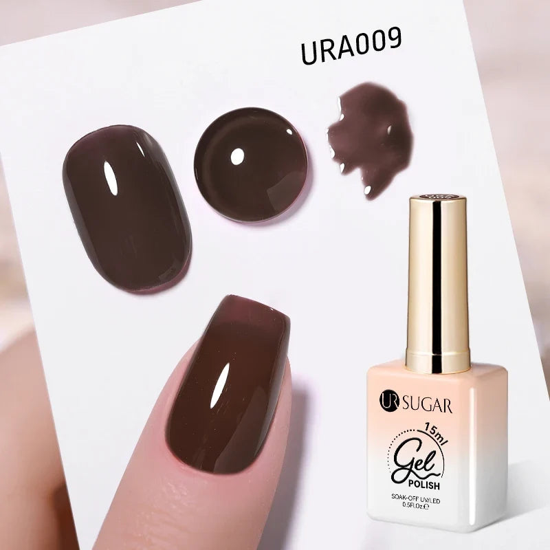 UR SUGAR 15ml Jelly Milky White Translucent Color Gel Polish Semi Permanent UV Gel Nail Art Soak Off Gel Varnish Latest Fashion Blushimmer