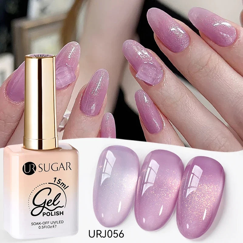 UR SUGAR 15ml Jelly Milky White Translucent Color Gel Polish Semi Permanent UV Gel Nail Art Soak Off Gel Varnish Latest Fashion Blushimmer