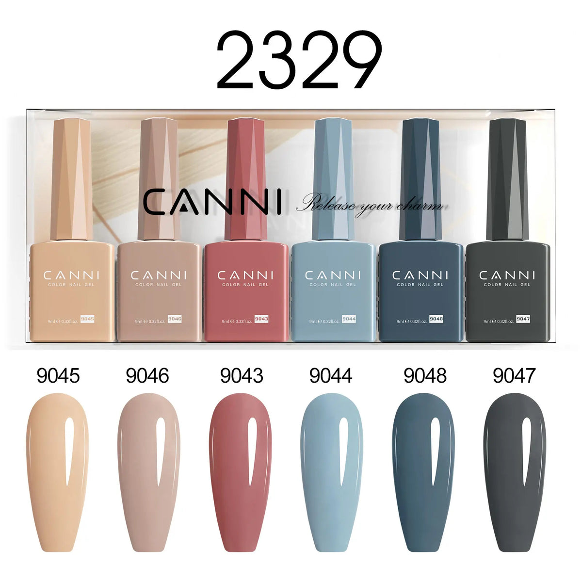 6pcs*9ml CANNI HEMA FREE Nail Gel Polish Set Gorgeous Color Semi Permanent Pigmented Painting Gel Soak off UV LED Gel Nails Kit Blushimmer