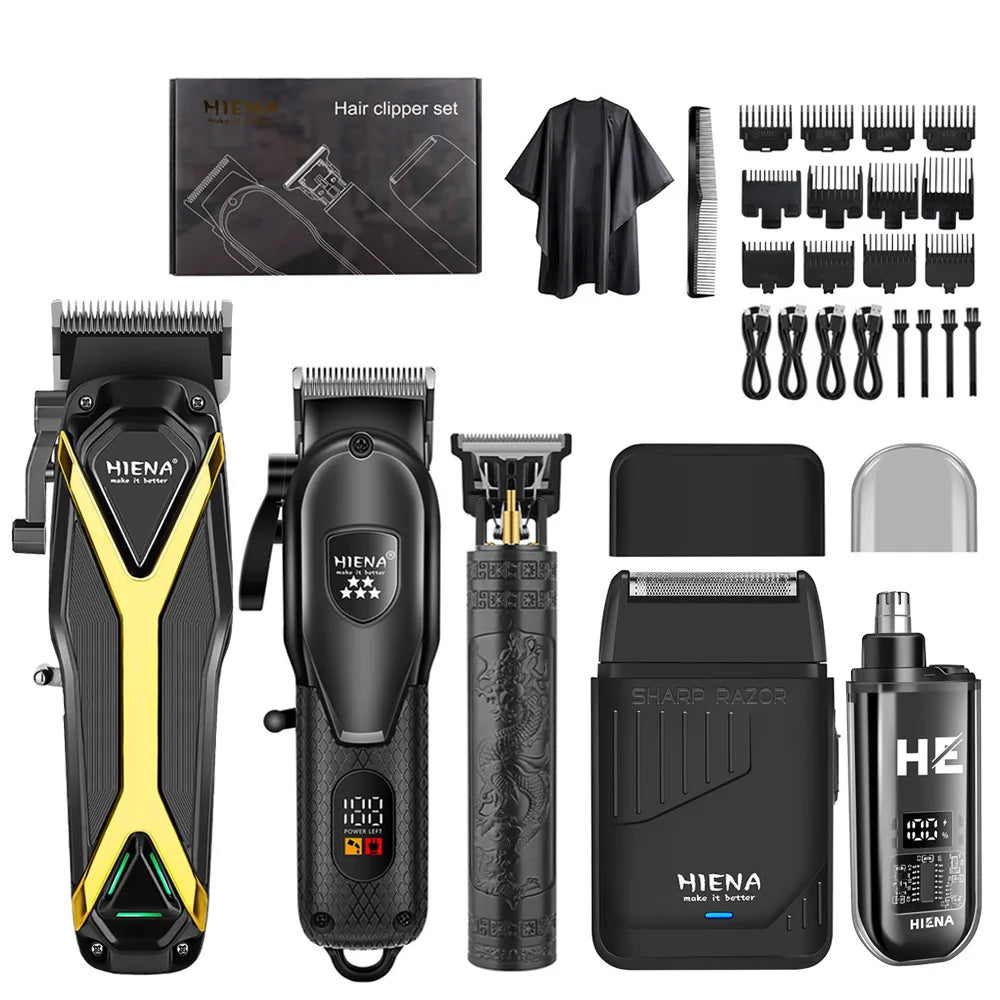 1/2/3/5-Piece Cordless Professional Men's Grooming Set Cordless Rechargeable hair Shaver trimmer Portable PrecisionTools Noventix