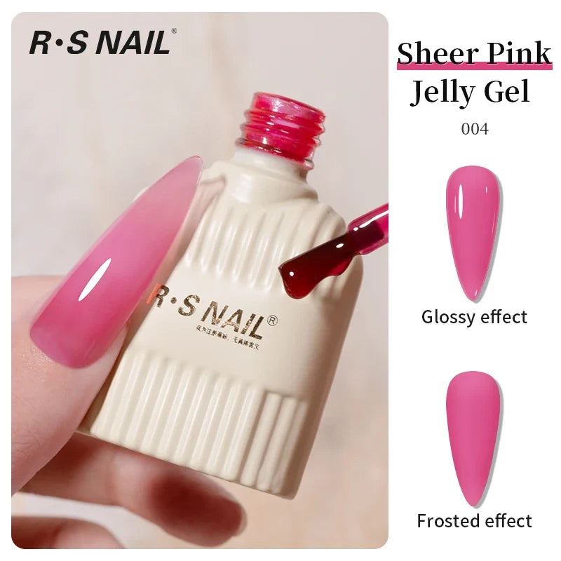 RS NAIL Jelly Transparent Gel Nail Polish 10g Summer Nude Pink Gel Polish Semi Permanent Soak Off UV LED Varnish Jade Nail Gel Blushimmer