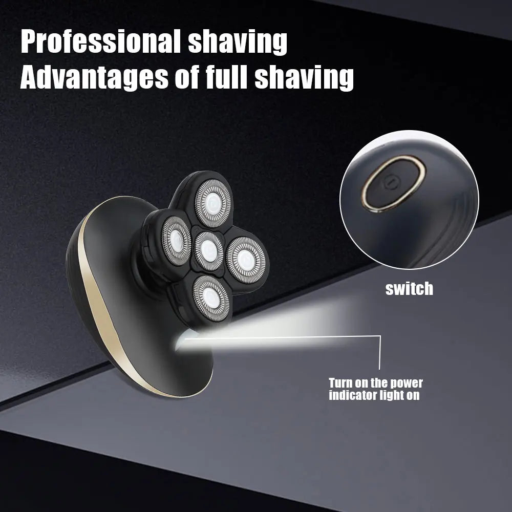 hiena Men Kit Wet Dry Electric Shaver Beard Hair Trimmer Electric Razor Rechargeable Bald Head Shaving Machine LCD Display Noventix