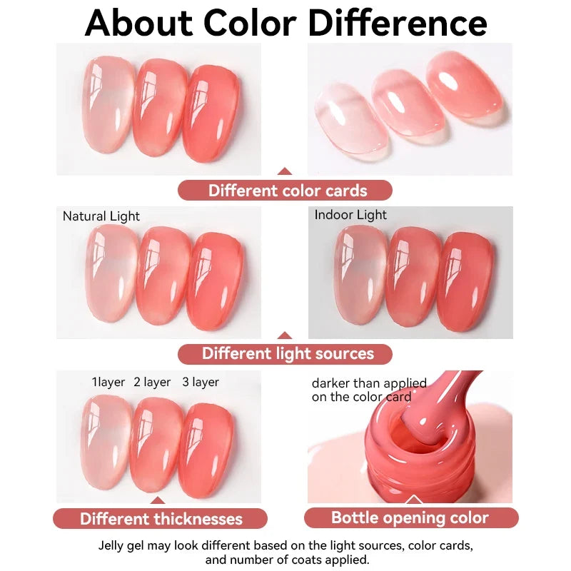 UR SUGAR 15ml Jelly Milky White Translucent Color Gel Polish Semi Permanent UV Gel Nail Art Soak Off Gel Varnish Latest Fashion Blushimmer