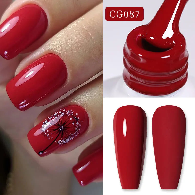 BORN PRETTY 10ml Blood Red Jelly Gel Nail Polish Halloween Nails Art Gel Polish Sheer Translucent Nail Gel for Winter Manicure Blushimmer