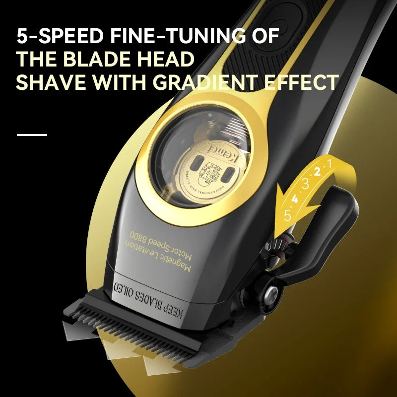 Kemei Professional Hair Clipper Magnetic Levitation Motor 8800 Rpm Charging Base Hair Clipper Men's Hair Clipper KM-2373 Noventix