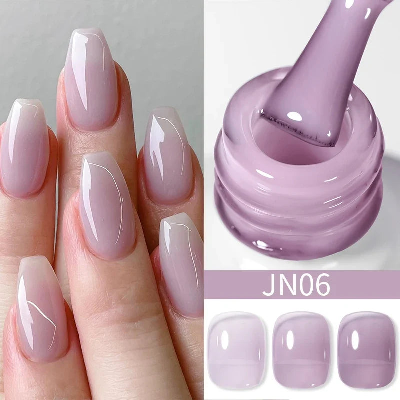 BORN PRETTY 10ml Blood Red Jelly Gel Nail Polish Halloween Nails Art Gel Polish Sheer Translucent Nail Gel for Winter Manicure Blushimmer