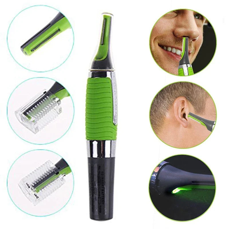 Electric Ear Nose Hair Trimmer Razor Brow Shaping Portable Shaving with Duals Cutter Head Washable Face Care Hair Trimmer Tools Noventix