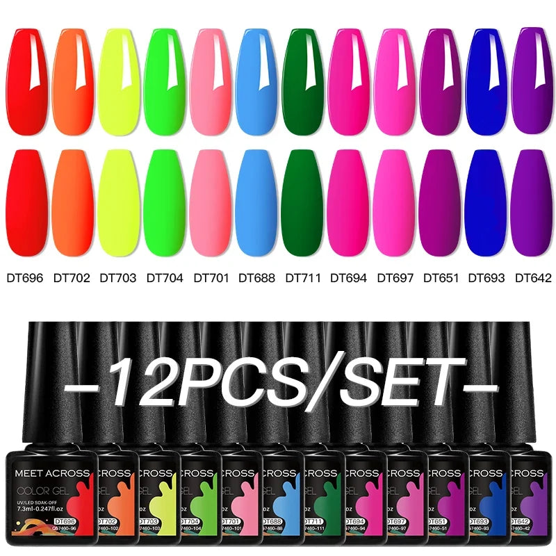 12pc All-season Nail Gel Polish Set Multicolor TPO HEMA Free Long-Lasting UV LED Nail Supplies for Women Daily & Party Wearing Blushimmer