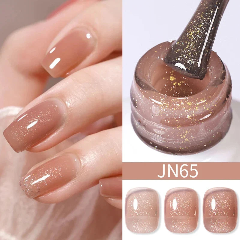 BORN PRETTY 10ml Blood Red Jelly Gel Nail Polish Halloween Nails Art Gel Polish Sheer Translucent Nail Gel for Winter Manicure Blushimmer